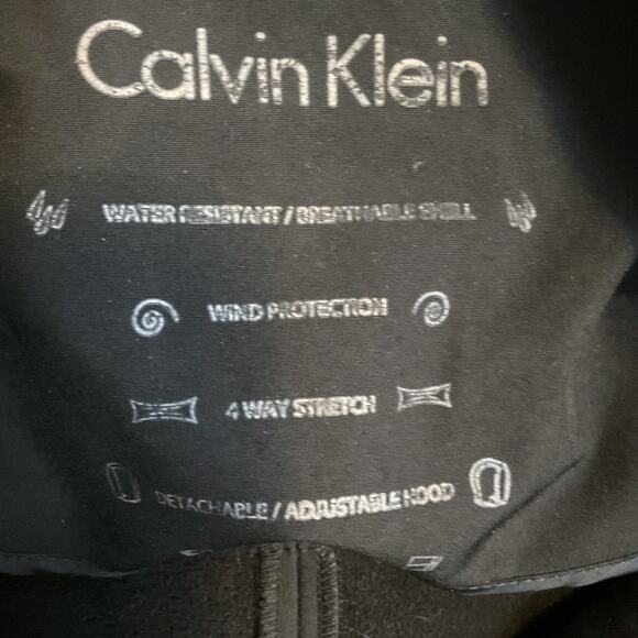 Calvin Klein Coat Jacket Women's SZ M Black Soft Shell Insulated Hood Detach - Picture 3 of 14